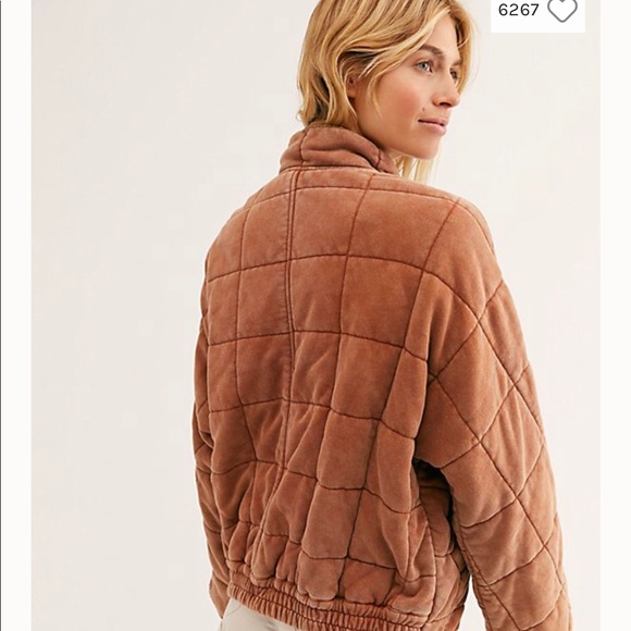 Free People Dolman Quilted Knit Jacket Old Pink L - Picture 3 of 8